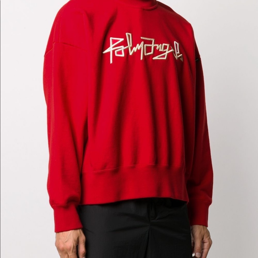 Palm angels red crew neck sweater